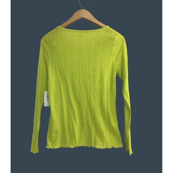 STYLE & CO- WOMEN GREEN LONG SLEEVE CREW NECK WOMEN'S SHIRT SIZE SMALL-NWT - Picture 2 of 6